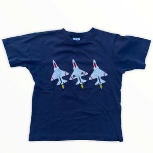 Vtg Kellys Kids Fighter Jet Tee Boys L
